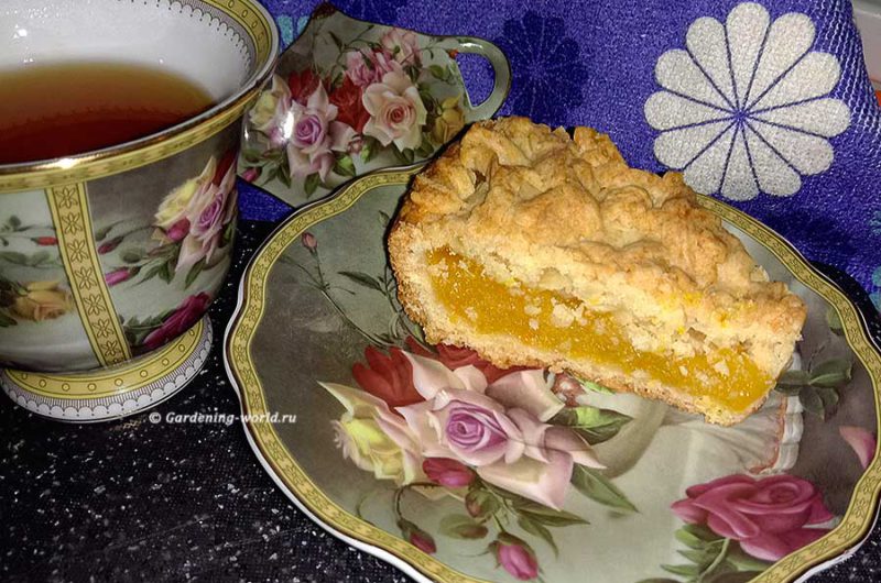 Изумительный тертый пирог с апельсиново-лимонной начинкой